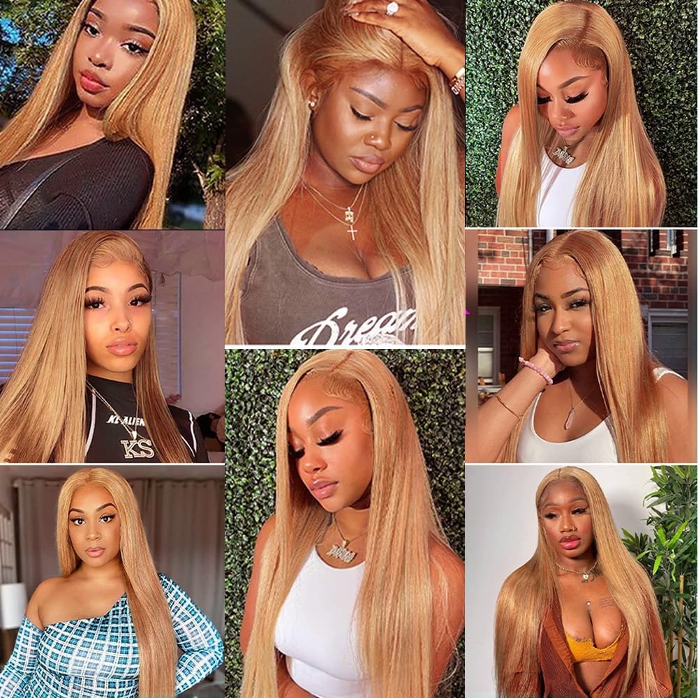 Condition photo showing New/Like New for loiumguu blonde bundles color #27 straight human hair bundles 20 22 24 inch unprocessed brazilian vi