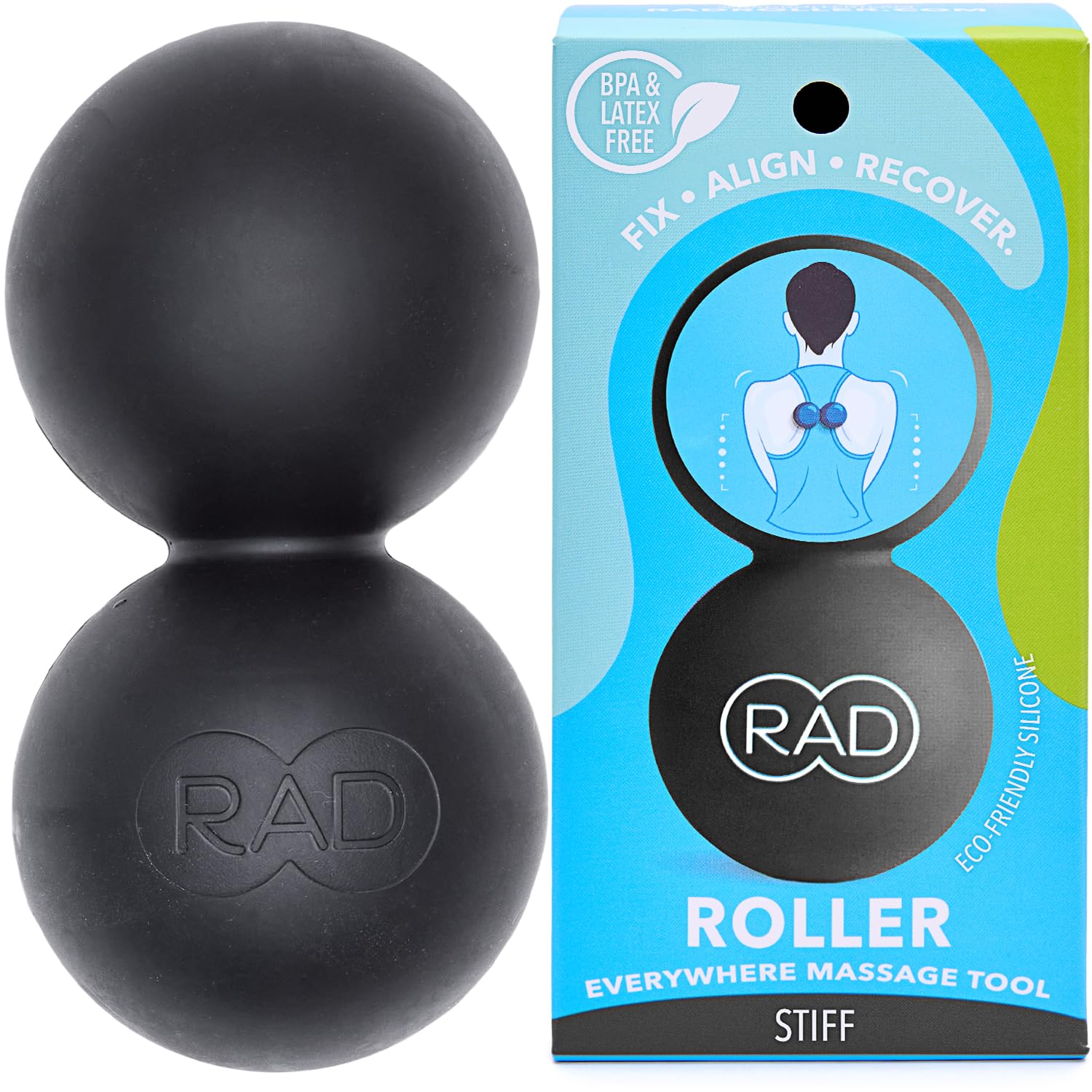 RAD Roller I Myofascial Release Tools I Medium Density I Self Massage Mobility and Recovery (Black)