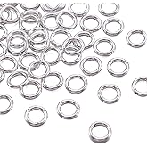 Craftdady 50pcs 4mm Soldered Jump Rings 925 Sterling Silver Closed O Rings for Jewelry Crafts Making