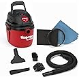 Shop-Vac 1.5 Gallon 2.0 Peak Wet Dry Vacuum, Portable Compact Shop Vacuum with Collapsible Handle Wall Bracket & Attachments, ‎2030100