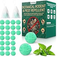 Rodent Mouse Repellent 28 pcs, Peppermint Oil Moth Balls for Mice Rats Deterrent, Natural Pest Control Mothballs for Rodents, Squirrels, Skunk, Mole, Gopher, Pets Safe, Indoor and Outdoor Use