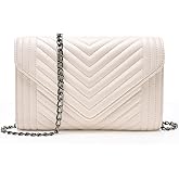 Small Leather Crossbody Bag for Women Clutch Purse Cross Body Purse Shoulder Bags with Chain Strap Quilted Purses