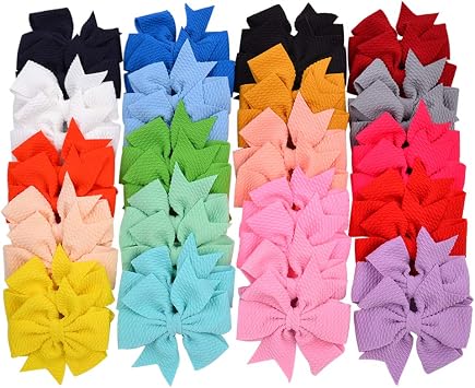 40pcs 3 5 Pouces Bebe Filles Cheveux Arcs Pinces Crocodiles Barrettes En Nylon A Cheveux Pour Bebes Enfants Tout Petits Adolescents Cadeaux En Paires Amazon Fr Beaute Et Parfum