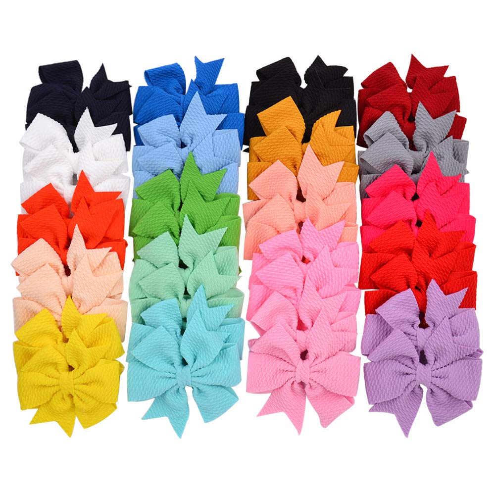40pcs 3.5 Inches Baby Girls Hair Bows Alligator Clips Nylon Pinwheel Hair Barrettes for Babies Kids Toddlers Teens Gifts in Pairs