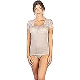 Mare ® Luxury Merino Wool Blend Women's Top with Lace. Proudly Made in Italy.