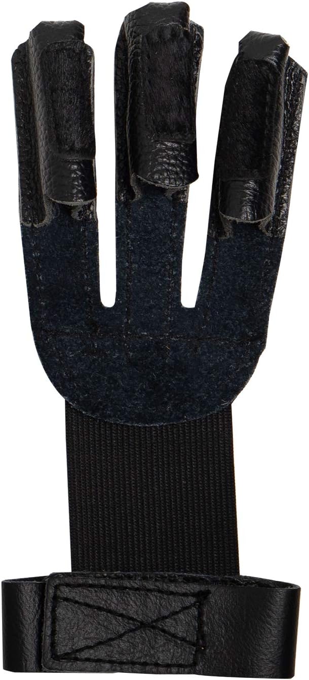 Archery Protective Glove Archery Three Finger Gloves Leather Three Finger Protector for Youth Adult and Beginner Black : Sports & Outdoors