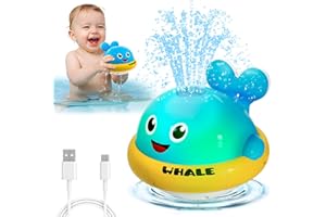 SEPHIX Baby Bath Toys, Light Up Whale Sprinkler Bath Toys for Kids Ages 1-3, Pool Water Toys for Toddlers Bathtub Fountain Toys, Birthday Gifts for 1 2 3 Year Old Boys & Girls