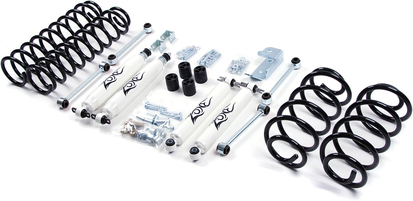 Zone Offroad Jeep Wrangler TJ 3" Suspension System w/Black Nitro Shocks