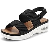 mysoft Women's Walking Sandals Comfortable Air Cushion Platform Elastic Ankle Strap Open Toe Ourdoor Summer Shoes