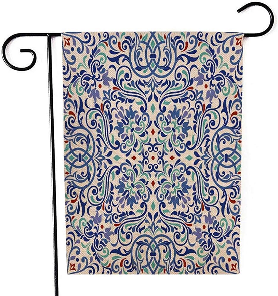 jiaxingdalin Garden Flag Outdoor,Turkish Colorful Pattern Can Be Used Ceramic Tile Textile Web Page Background Linoleum Decorative Yard Flag