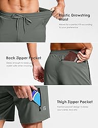Men's Workout Shorts with Zipper Pockets 7 Inch