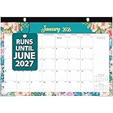 2026 Desk Calendar, Large Monthly Calendar (Jan. 2026 - Jun. 2027) 17'' x 12'', Wall/Desktop Use, Personal Desk Planner for T