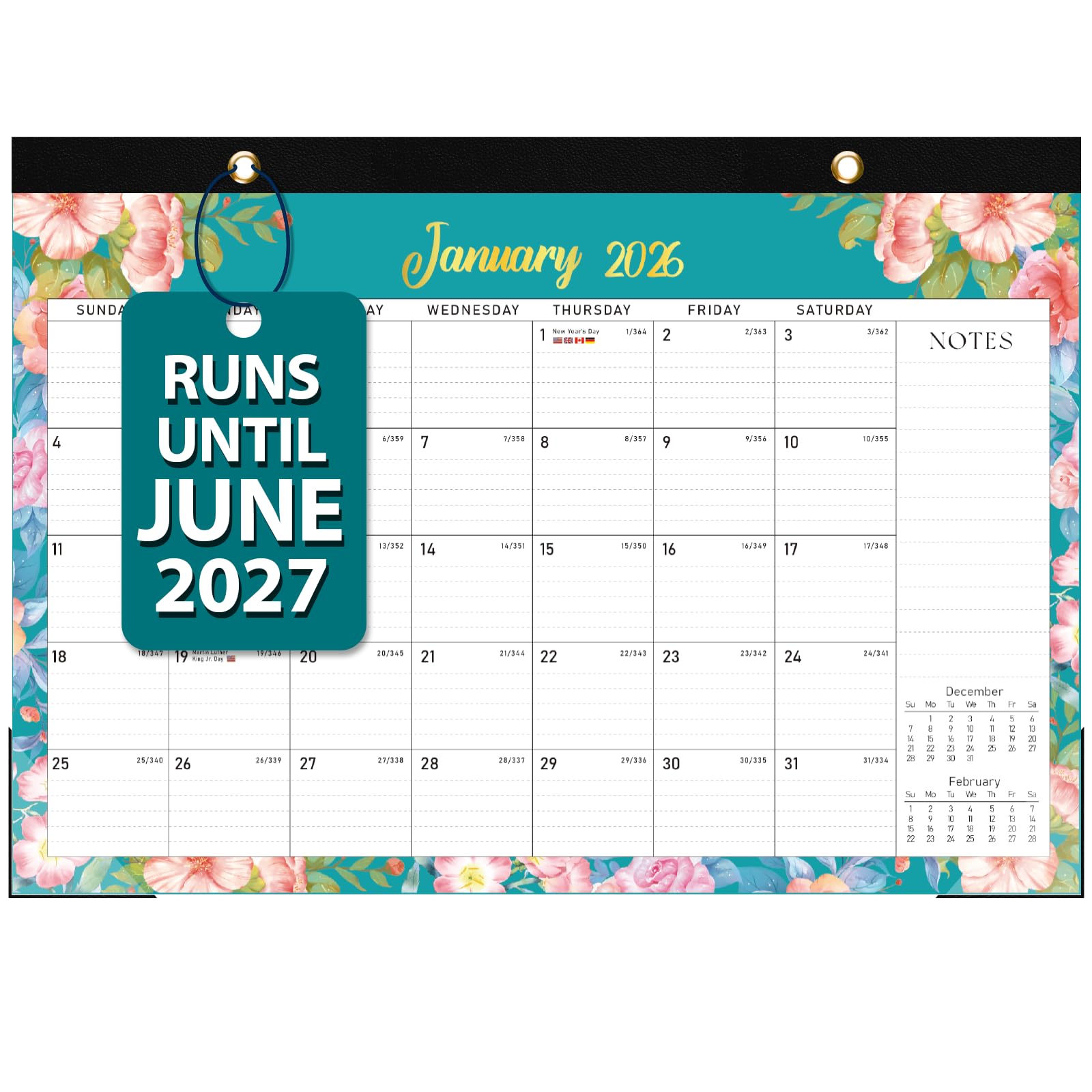 Photo 1 of **** 2 PACK***** 2026 Desk Calendar, Large Monthly Calendar (Jan. 2026 - Jun. 2027) 17'' x 12'', Wall/Desktop Use, Personal Desk Planner for Teacher Family School Office Supplies