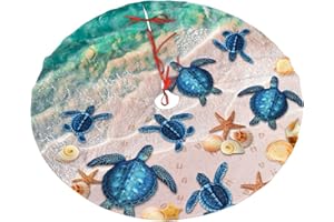 FDOUBZHI Beach sea Turtle Starfish Shell Tree Skirt36 Christmas Halloween Thanksgiving Decoration Holiday Atmosphere Decoration Happy New Year Home Party Christmas Tree Gifts