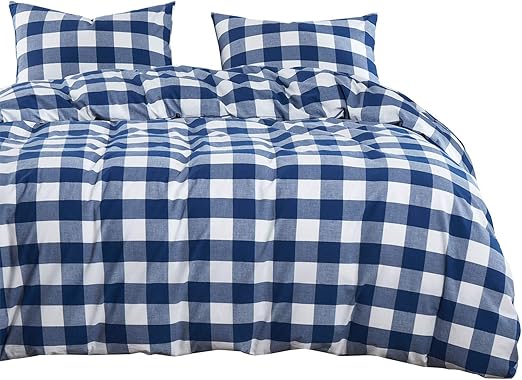 Amazon Com Wake In Cloud Washed Cotton Duvet Cover Set Buffalo