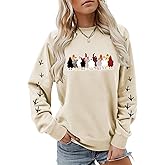 SITIEPA Chicken Sweatshirts for Women, Cute Chicks Sleeve Graphic Pullover Fall Farm Lover Long Sleeve Shirts Crew Neck Tops