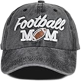 MANMESH HATT Distressed Football Mom Baseball Cap for Women, Adjustable Washed Embroidered Sun Hat for Mama