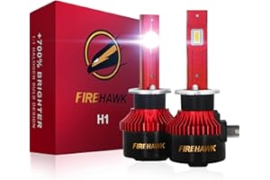 Firehawk 2026 New H1 LED Bulbs 50000LM 700% Brighter 6000K Cool White Japanese Chips IP68 Waterproof Fog Light, Pack of 2