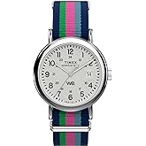 Timex Women's Weekender 37mm Watch - Blue Strap White Dial Silver-Tone Case