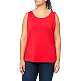 MULTIPLES Women's Plus Size Double Scoop Neck Tank