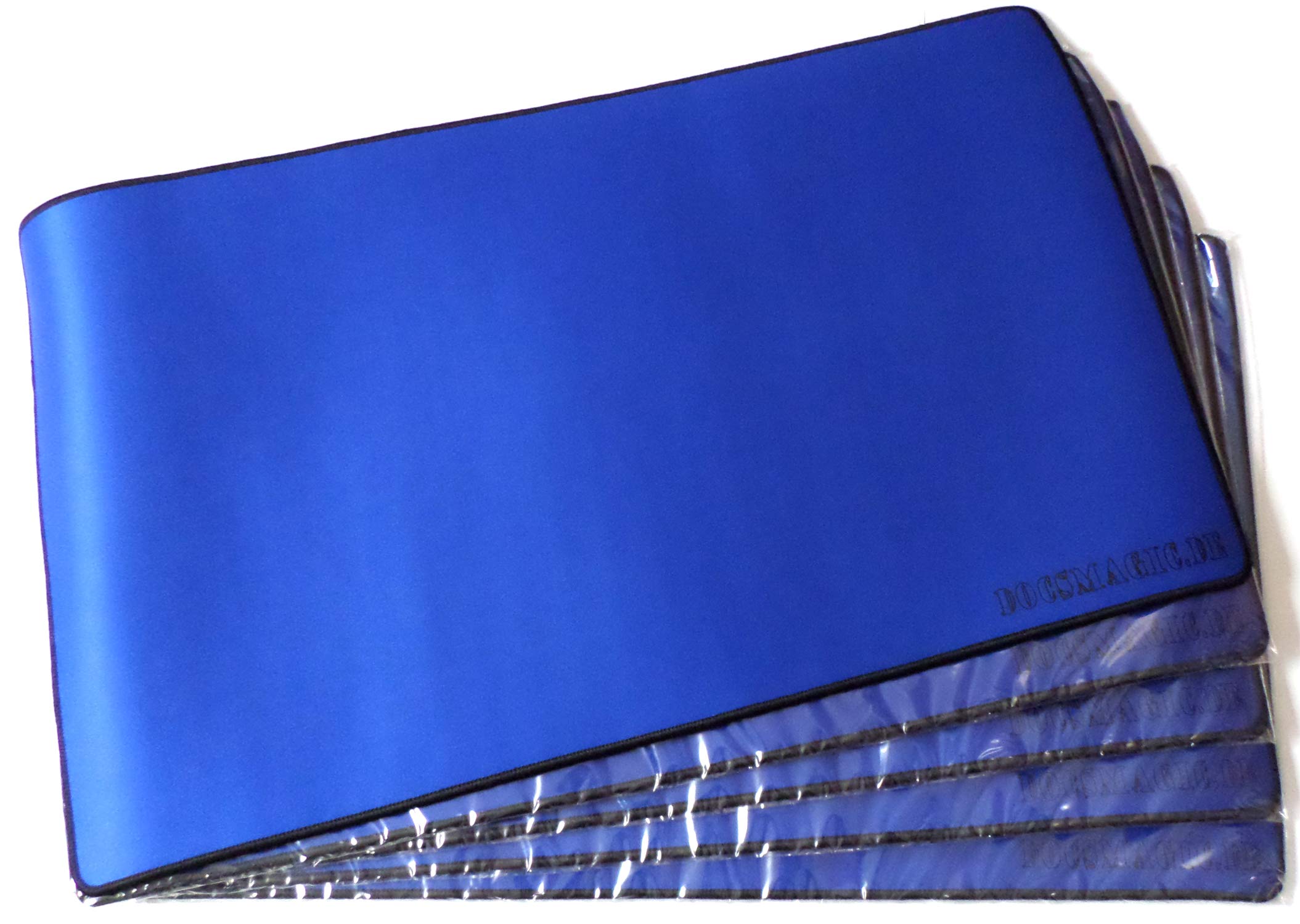 docsmagic.de 5 x Premium Playmat Blue - 60 x 34 cm Stitched 3mm