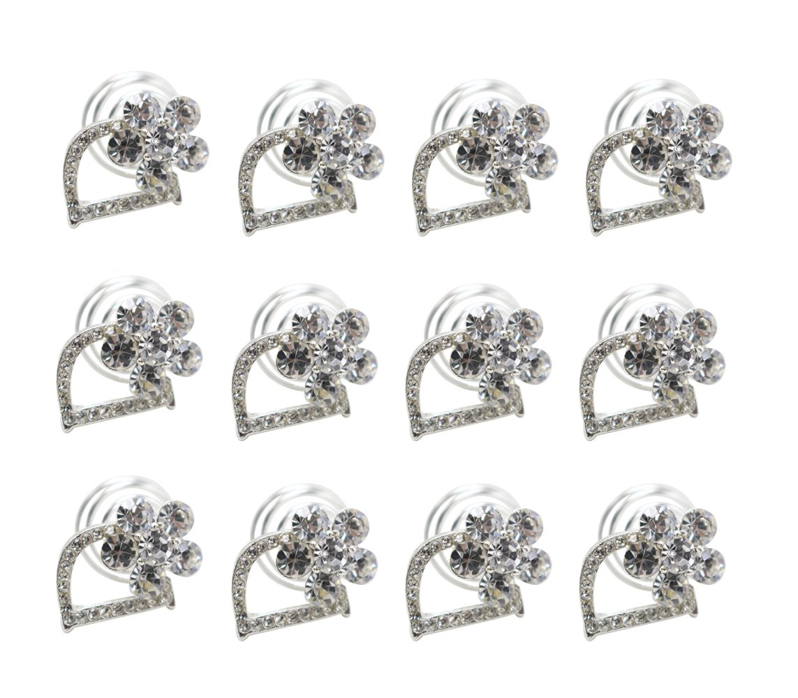 Amazon Com Shengxueer 12pcs Crystal Flower Twist Coils Hairpins