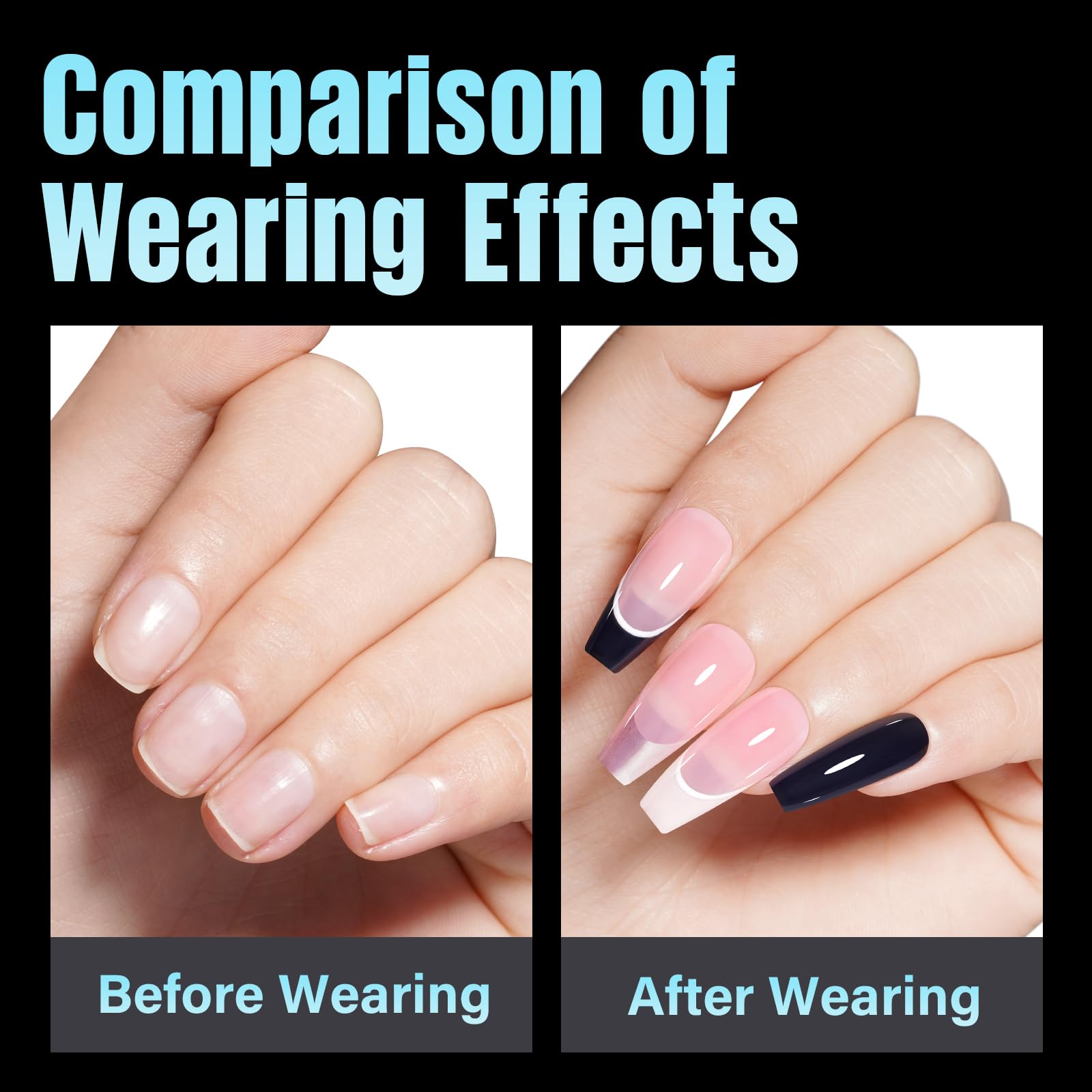 TOMICCA Medium Coffin Nail Tips, 240Pcs Half Matte Soft Acrylic Nail Tips, 12 Sizes Acrylic False Nail Tips, Nail Extension Tips for Beginner and Professional Home Diy - Image 8