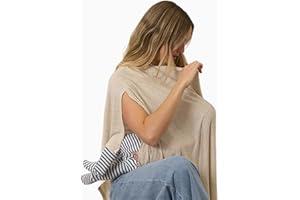 Solly Baby Nursing Cover, Ultra-Breathable, Lightweight Breastfeeding Cover-Up, Buttery-Soft Fabric, Universal Fit, Postpartum Essentials, Newborn Must Haves, Flax