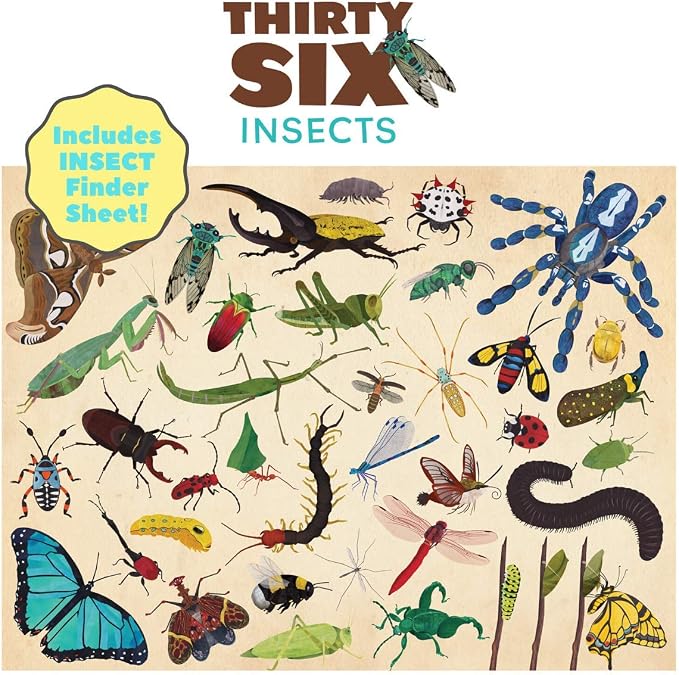 Amazon Com Crocodile Creek Thirty Six Insects 100 Piece Jigsaw Puzzle In Canister Includes Educational Animal Finder Sheet For Ages 5 Years And Up 1 Ea Toys Games