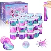 24 Pack Mermaid Slime Party Favors for Kids Slime Cup Bulk DIY Stress Relief Putty Toy Christmas Easter Birthday Goodie Bag Stuffer Classroom Reward for Girls Boys Stretchy Non-Sticky