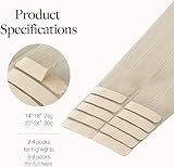 GOO GOO Tape in Hair Extensions 24in 100g 40pcs 60A Platinum Blonde view 4