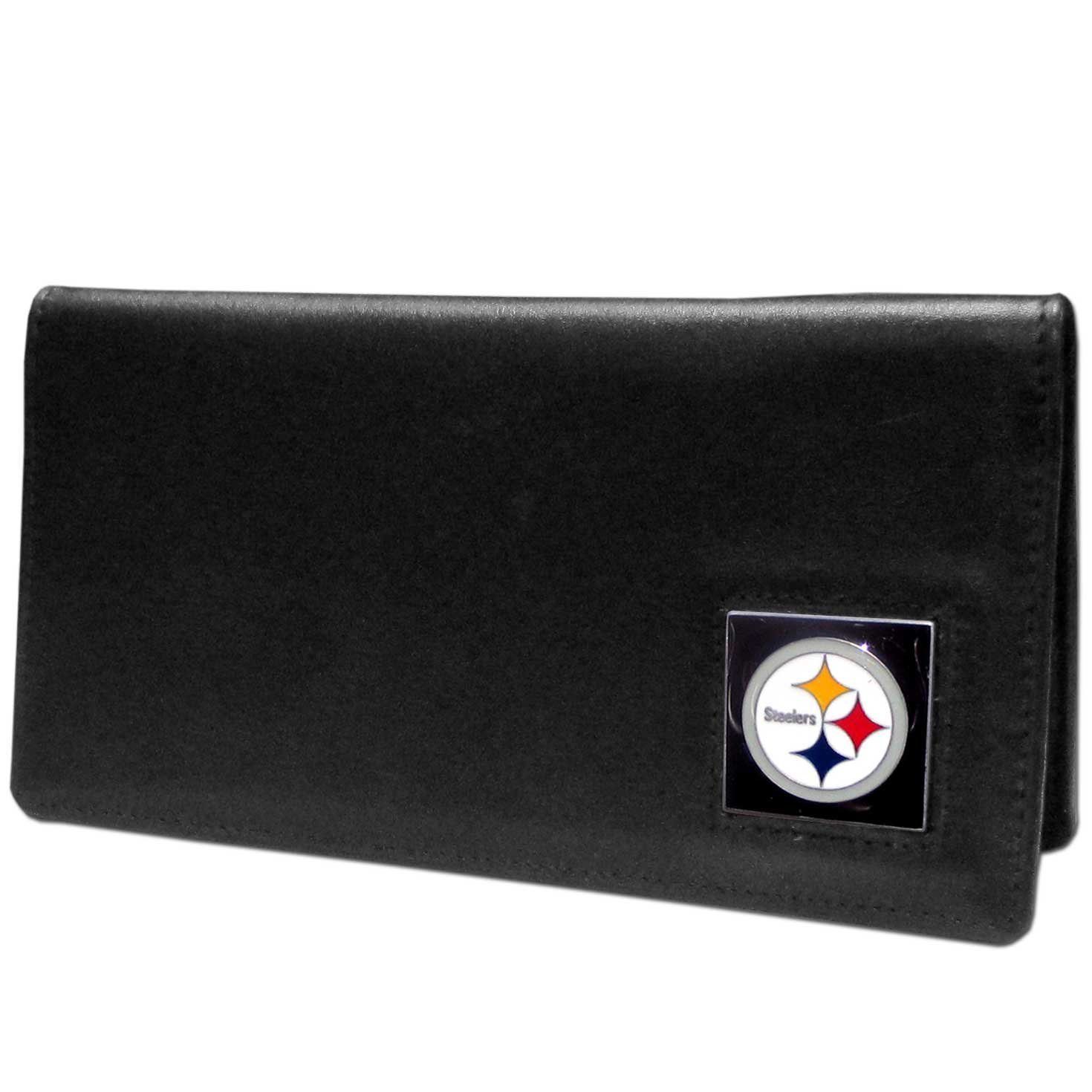 Siskiyou Sports NFL Fan Shop Pittsburgh Steelers Leather Checkbook Cover One Size Black
