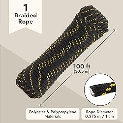 Built Industrial Diamond Braided Rope - 3/8 in x
