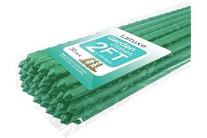 Latuxe Garden Stakes 2FT 30pcs, Plastic Coated Steel Stakes Specifically Designed for Climbing Plants, Ideal for Tomatoes, Be