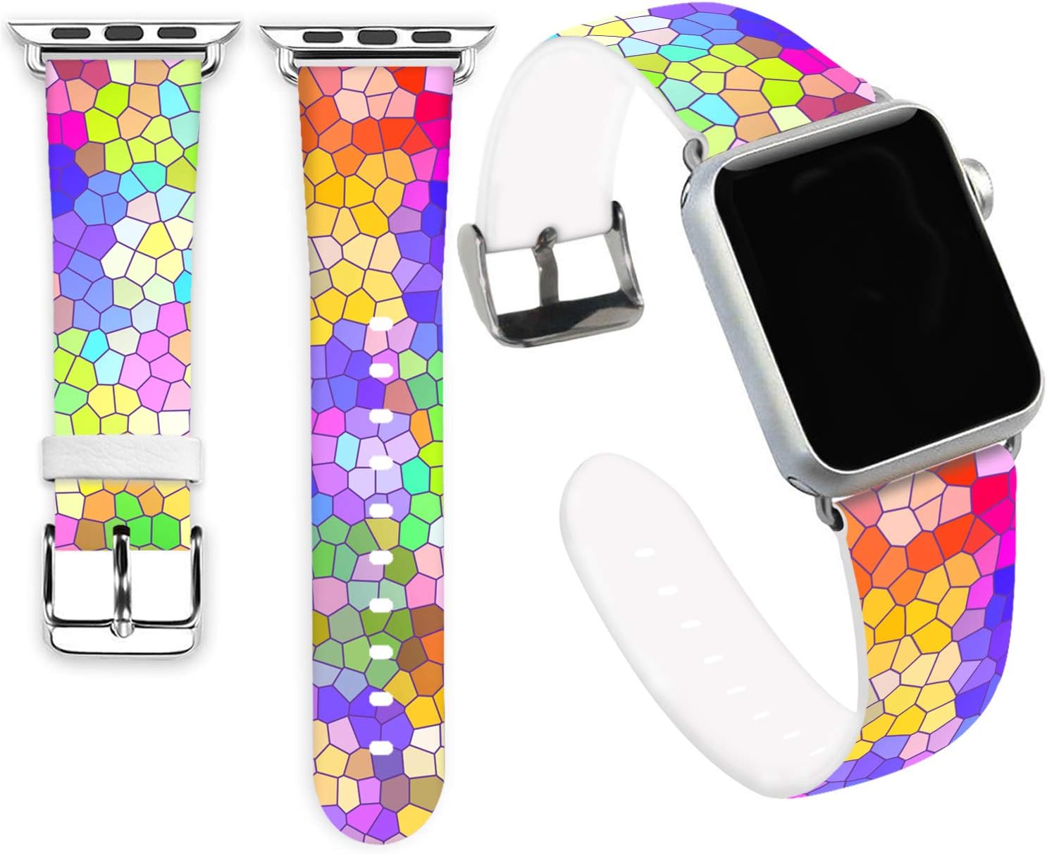 Multiformity Bands for Apple Watch 38mm,Jolook Soft Leather Sport Style Replacement iWatch Band Strap for Apple Watch 40mm Series 4 Series 1/2/3 38mm- Multiformity