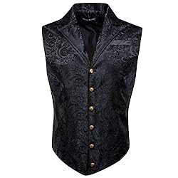 Barry.Wang Black Victorian Vest Loki Men Costume