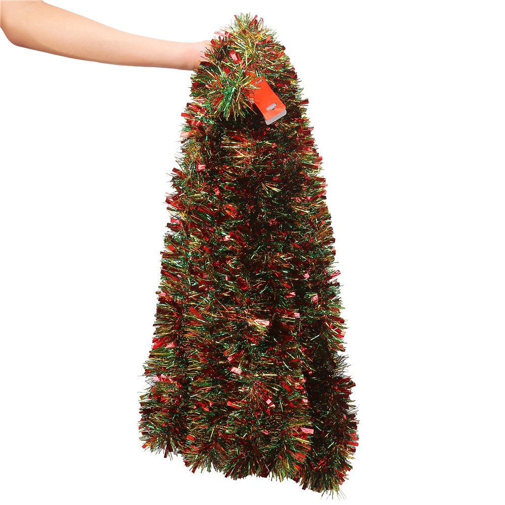 VEYLIN 10 Meters White Xmas Tinsel for Christmas Home Tree Decorations (Mixed Colors)