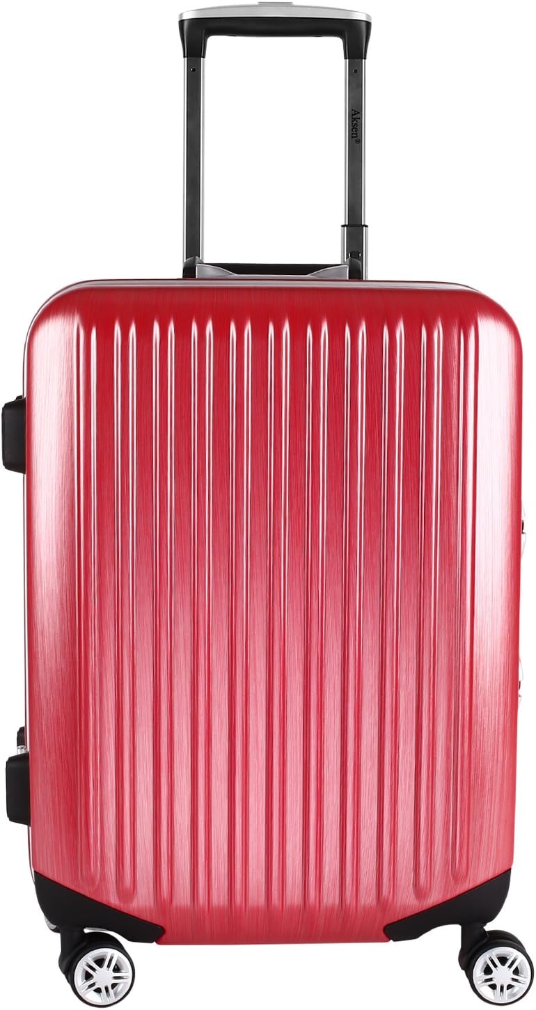 Viagdo Luggage Carry-On Luggage HardSide Suitcases Hard Shell Lightweight Spinner Luggage 21 Inches Red