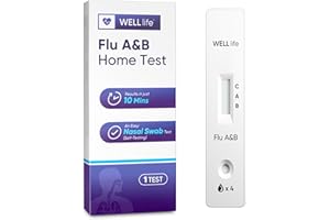 WELL LIFE WELLlife Flu A&B Home Test, Flu Test 1 Test FDA Authorized Influenza Rapid Test Kit for Home Use Result in 10 Minutes