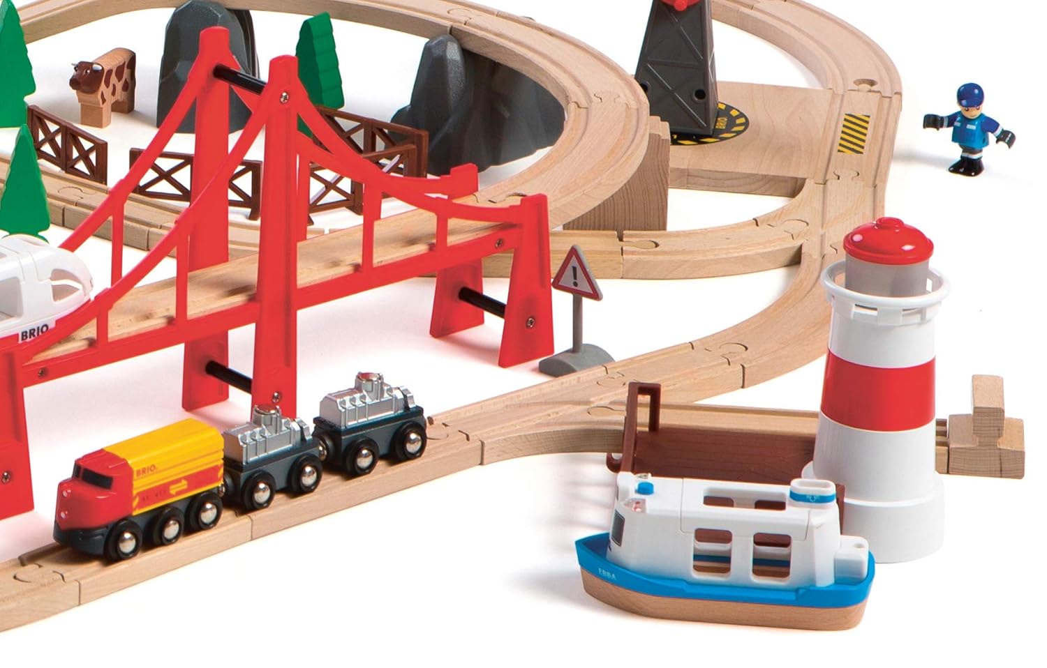 brio deluxe railway set wooden toy train set for kids