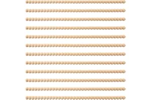 12 Pcs Decorative Beaded Wood Trim Half Wooden Beads Trim Molding 15.75 Inch Unfinished 3D Decorative Bead Pearl Wood Molding