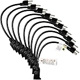 Etekcity 10 Pack Power Extension Cord Cable, 16AWG-13A, UL Listed, 2015 Upgraded Version (Black, 1-Foot)