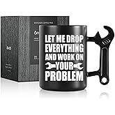 Onebttl Mechanic Gifts Wrench Coffee Mug, Mechanic Gift, 13.5oz/400ml Funny Ceramic Mug for Christmas, Father's Day, Drop