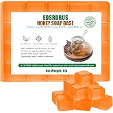 EDSRDRUS 1 lb Honey Soap Base, Melt &amp; Pour, Easy-Cut, Lightly Scented | 20 pre-cut 0.8oz cubes for precise measuring. Natural honey scent, perfect for beginner soap makers.