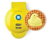 Dash &amp; PEEPS Chick Mini Waffle Maker, Nonstick Cooking Surface, Yellow | Easter Waffles, Small Waffle Iron for Dorm &amp; RV, Chaffle Maker, Mini Waffles for Kids, Families &amp; Gifts