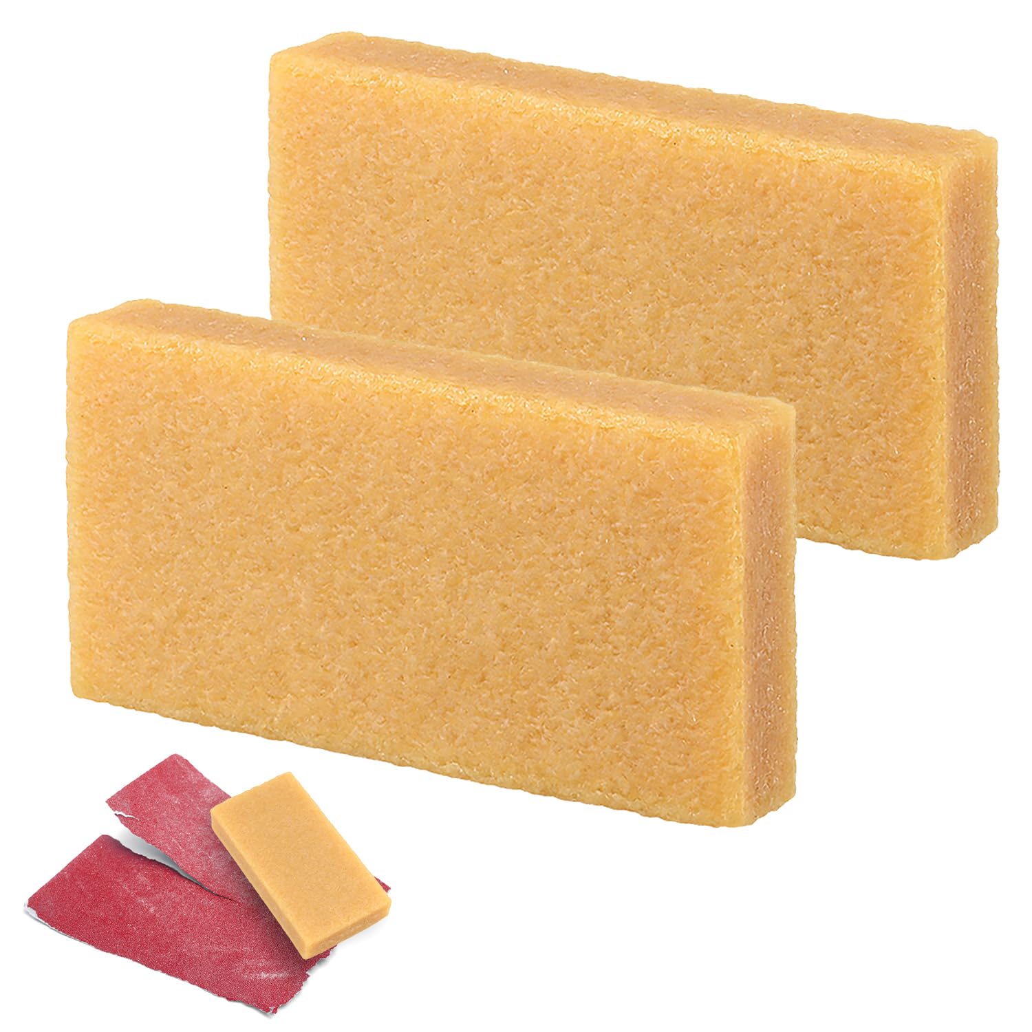 QWORK® 2pcs Sanding Belt Cleaning Block Rubber Block for Removing Sanding Belt Disc Clogging Residue - 150 x 75 x 25mm