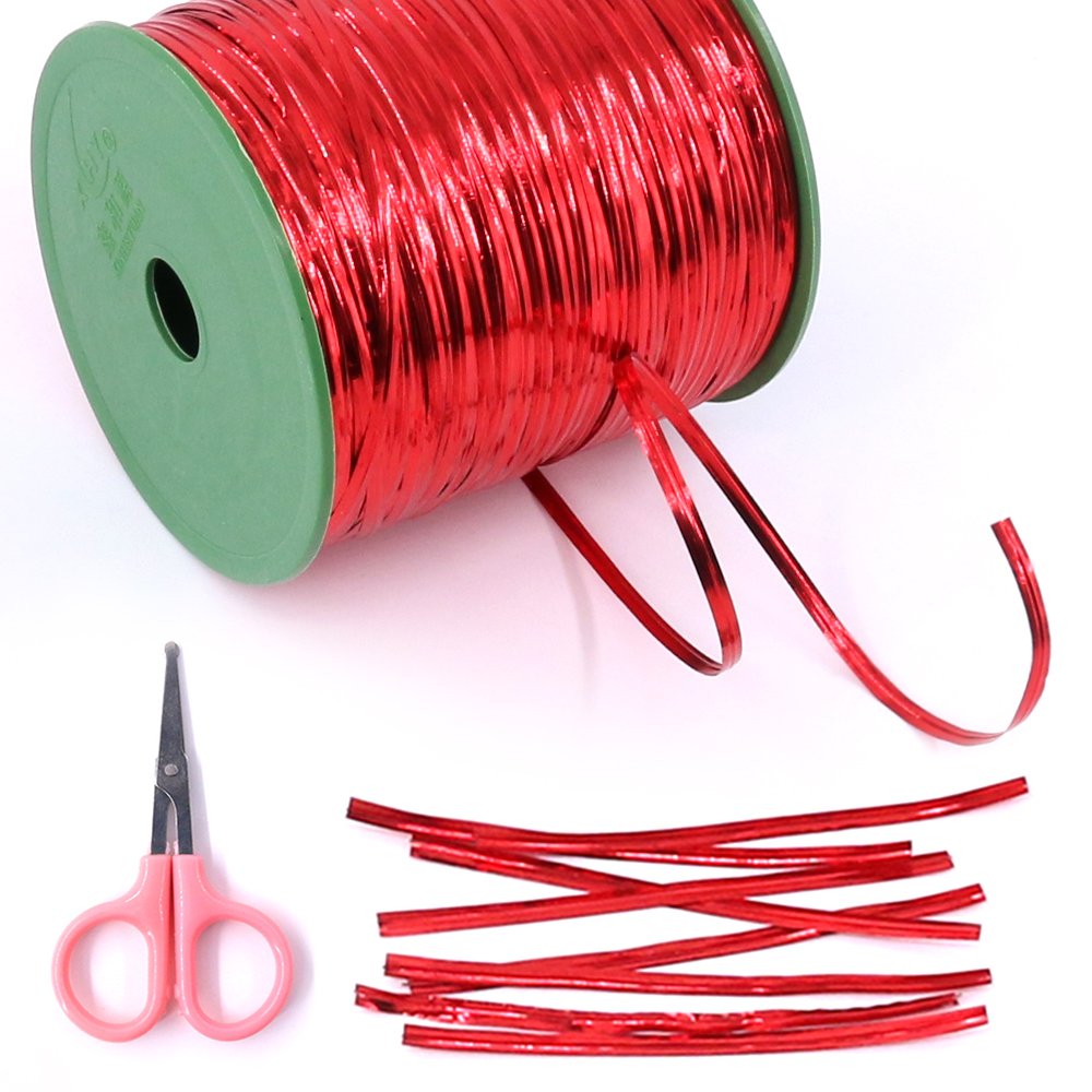 GLARKS 350 Yard Red Metallic Twist Ties for Bread Candy Bag Parties Decorative Ties