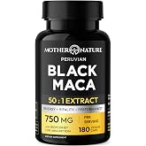 MNO Organic Raw Black Maca 750mg + BioPerine, Energy &amp; Performance, 180ct | Organic Peruvian maca supplement for men with high potency energy, mood &amp; performance support, vegan and non-GMO formula