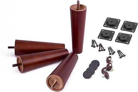 6 Inch Wood Furniture Legs Set Of 4 Great Round Tapered Sofa