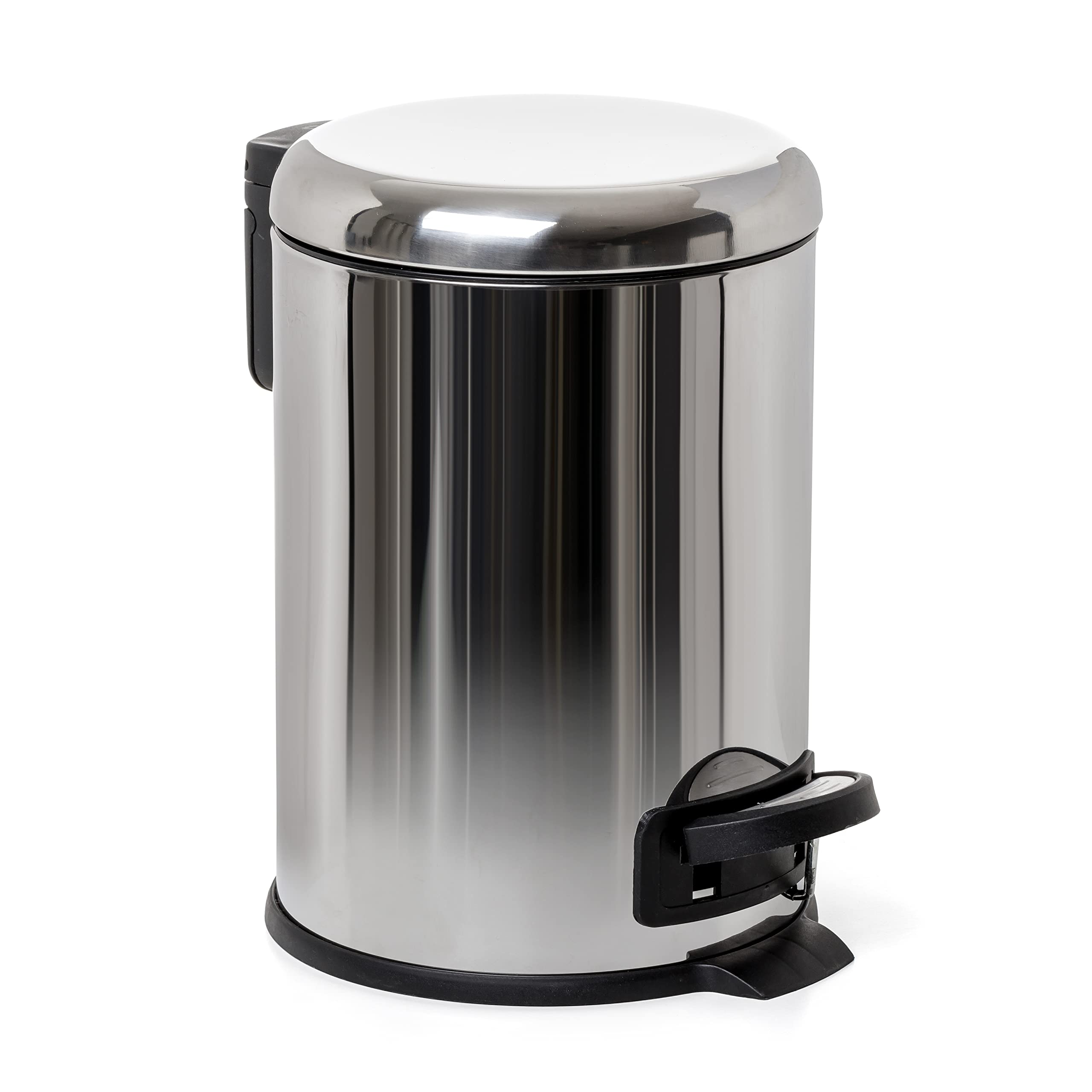 TATAY 3L Pedal Bathroom Bin | Hygienic, Touch-Free Opening | Soft-Close, Silent Lid | Removable Interior | Easy to Clean | Functional Design | 17.5 x 22.5 x 25 cm – Nordic Model - Silver